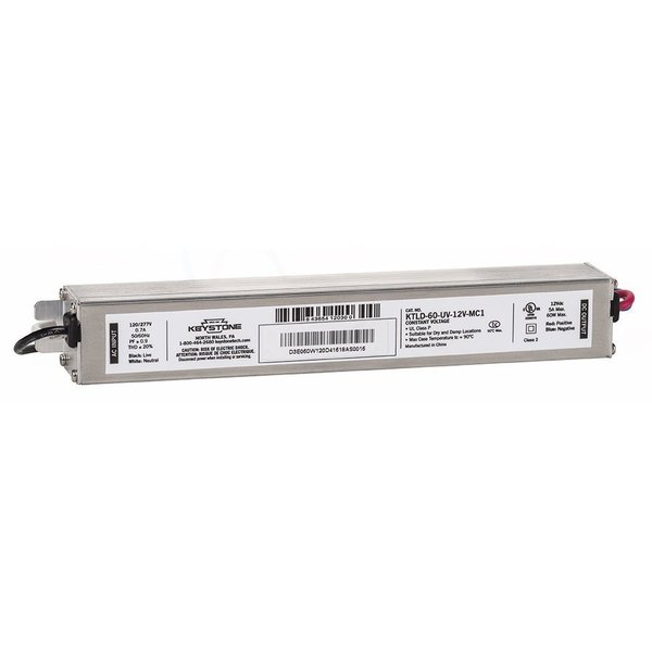 Keystone 60W Max Constant Voltage LED Driver, KTLD-60-UV-12V-MC1 KTLD-60-UV-12V-MC1